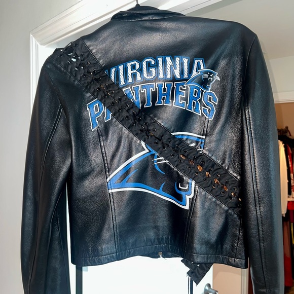 D&G Dolce and Gabbana lamb leather crop jacket Panthers 42IT - Picture 2 of 7